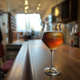 Fancy tea time at the bar.